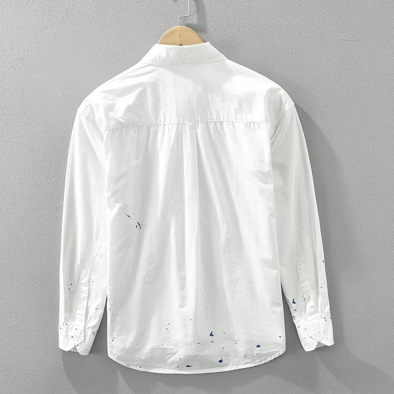 White Color Splash Ink Shirt