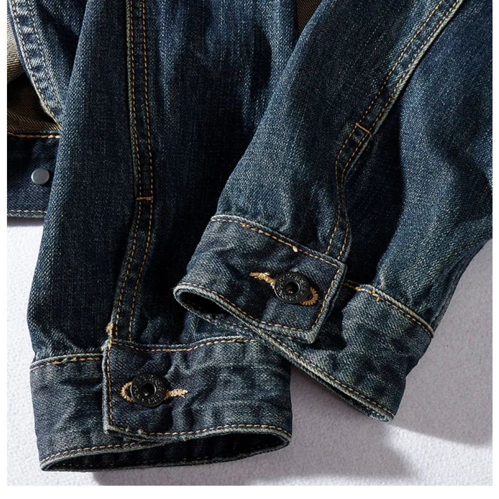 Retro Patchwork Pockets Denim Jacket