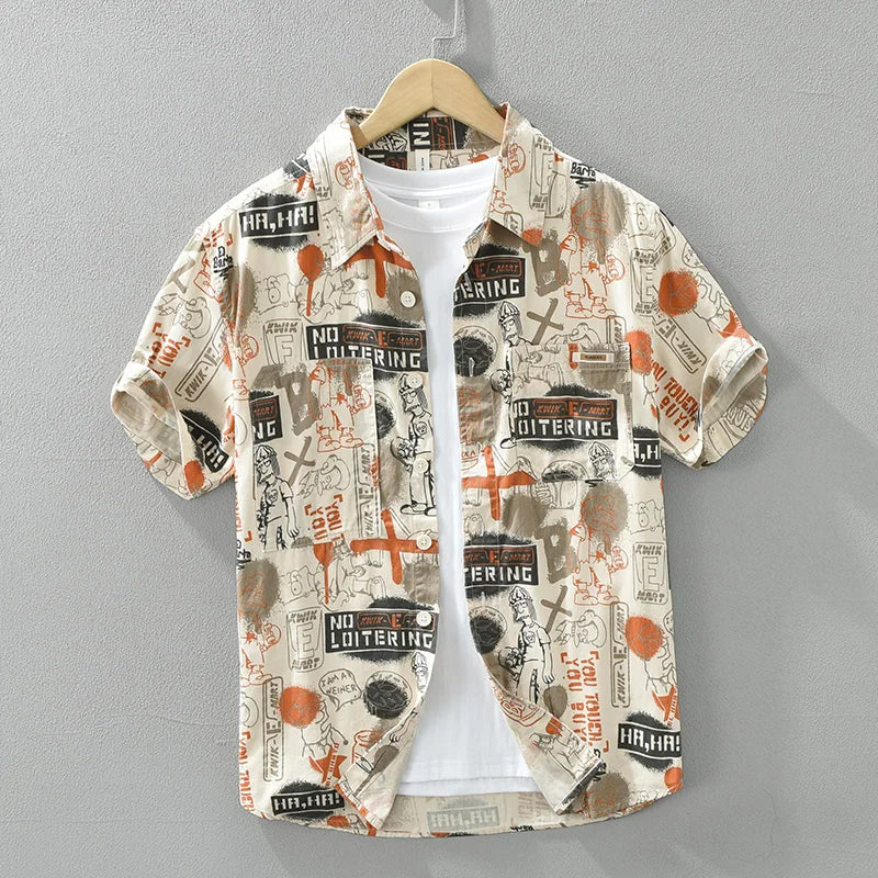 Fashion Printed Short Sleeve Shirt