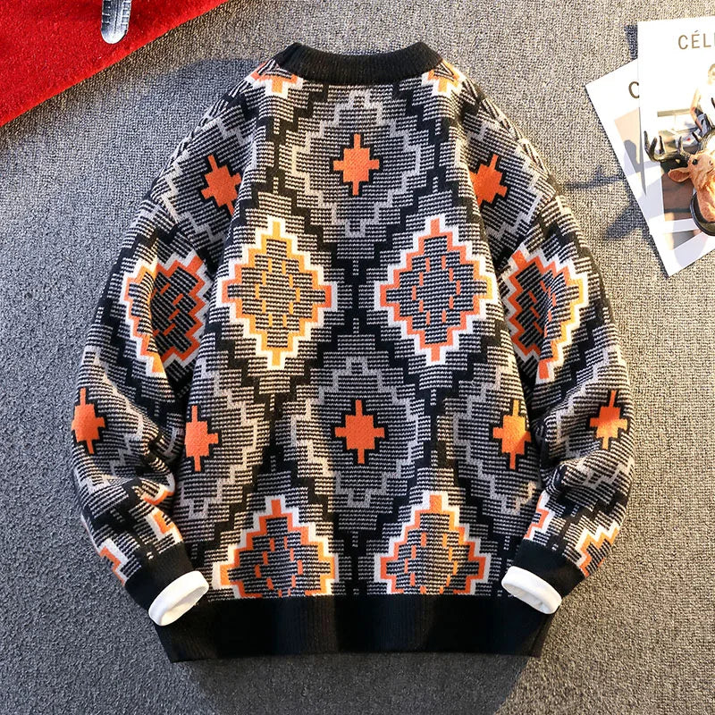 Geometric Tribal Pattern Men's Sweater