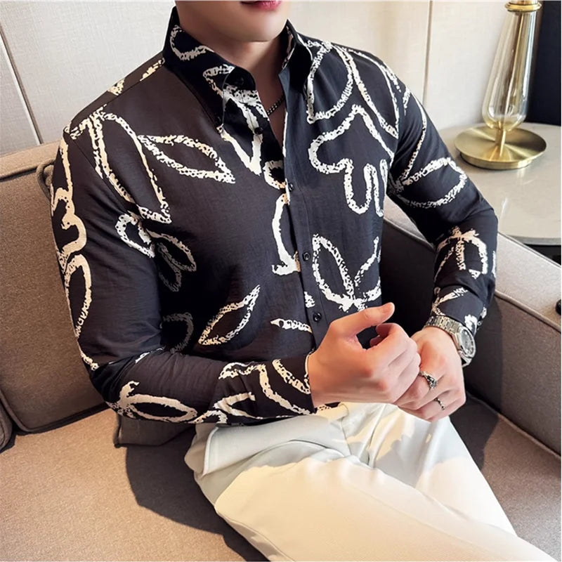 Breathable Floral Printed Men's Shirt