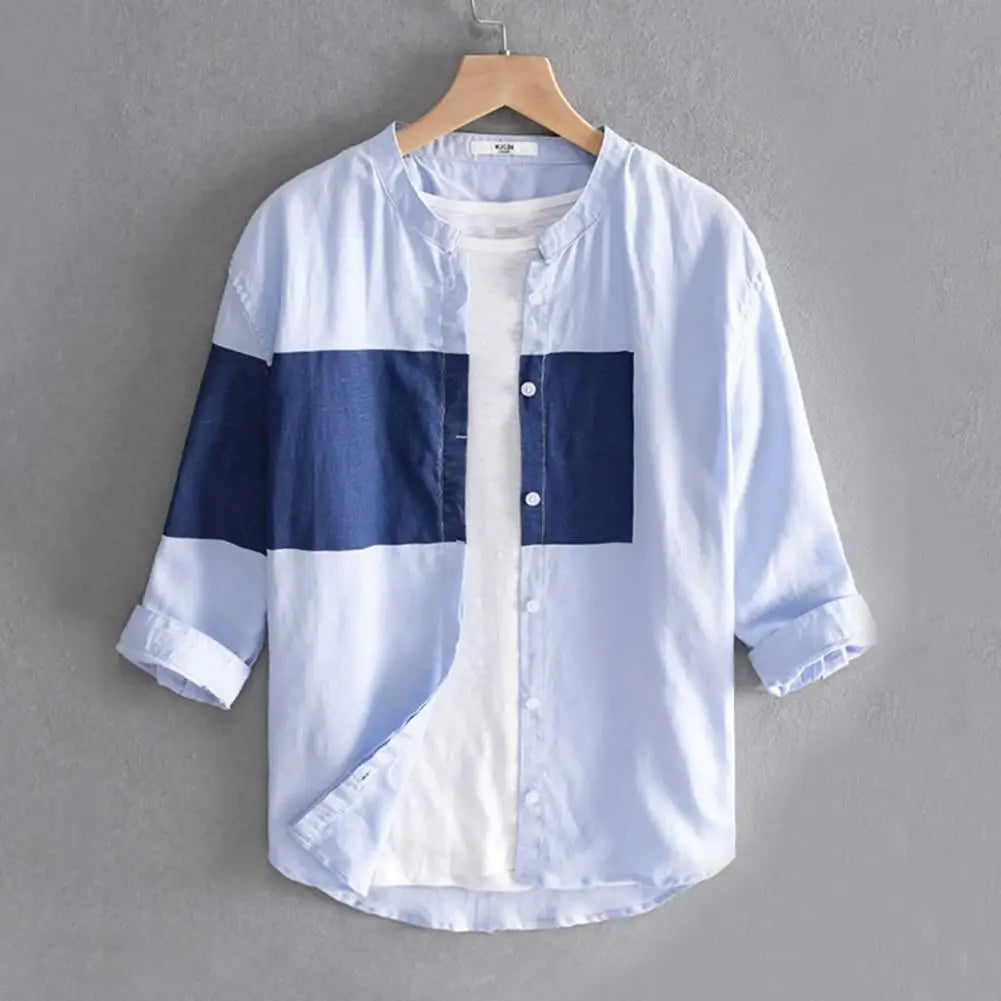 Three-Quarter Sleeve Button-Up Shirt