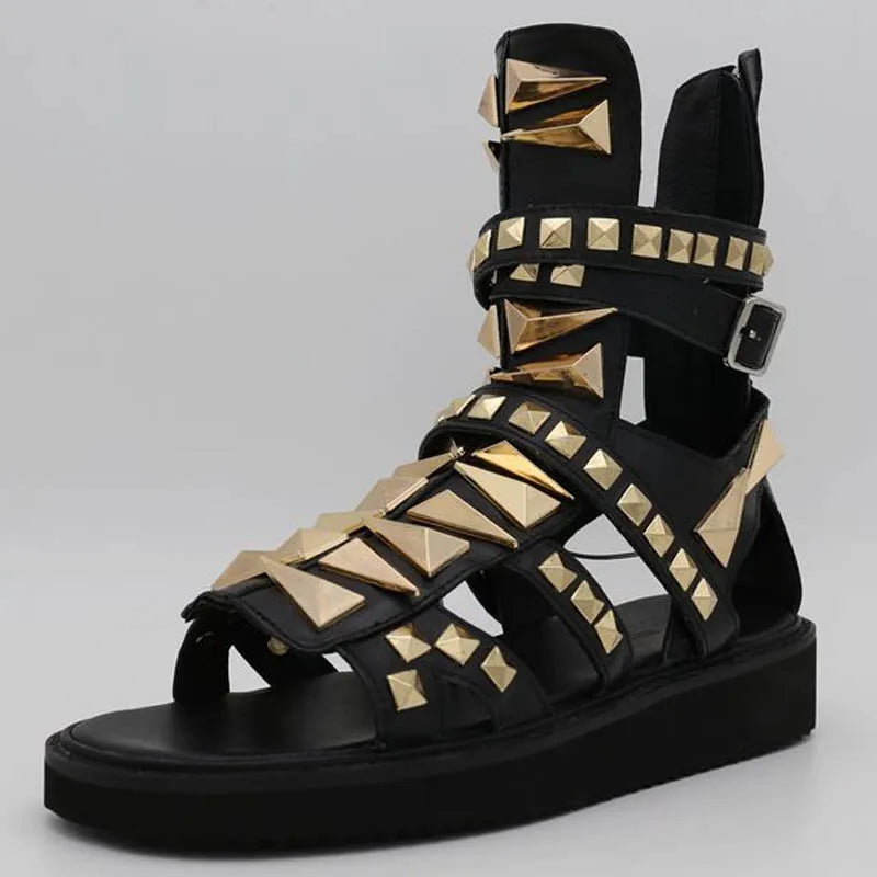 Hollow Platform Rivets Punk Gladiator Sandals