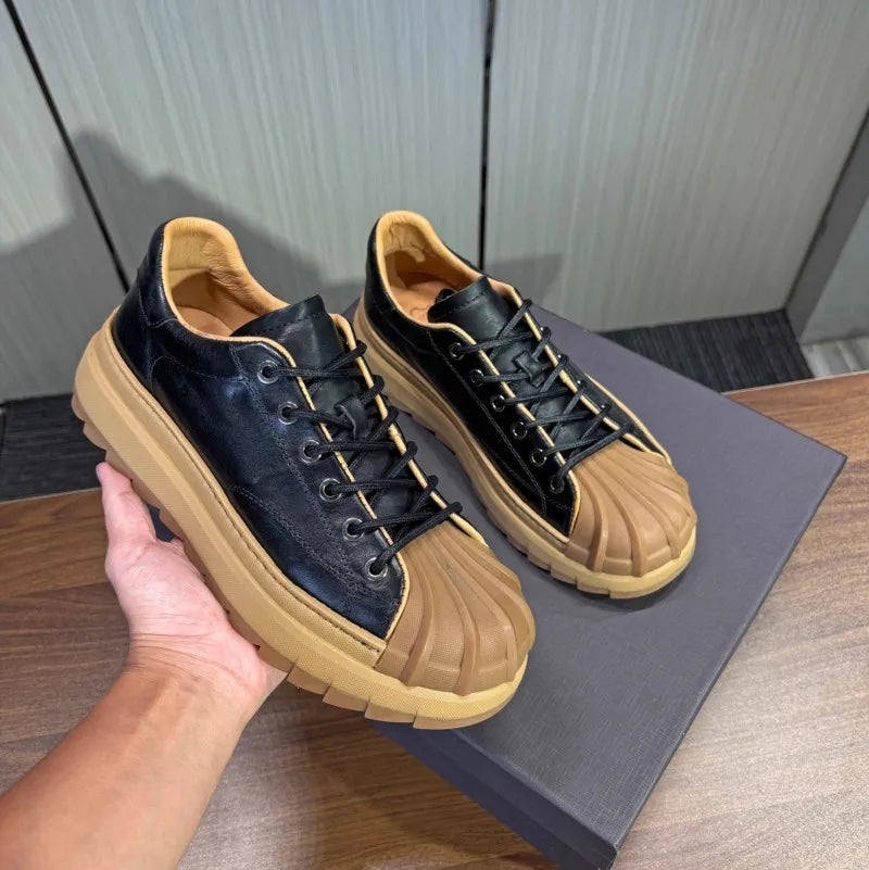 Retro Leather Shell Toe Sneakers