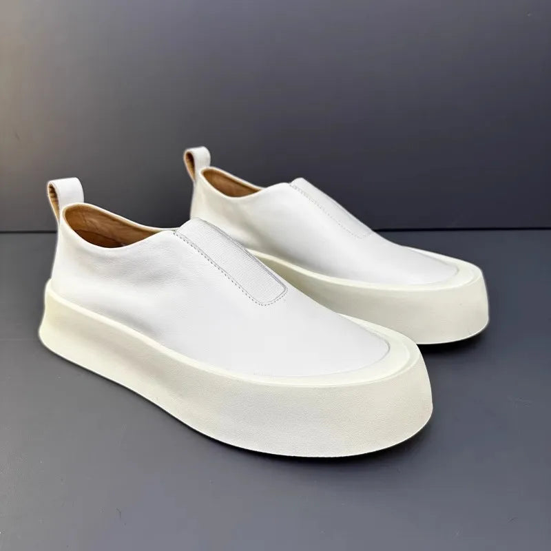 Cowhide Genuine Leather Platform Shoes