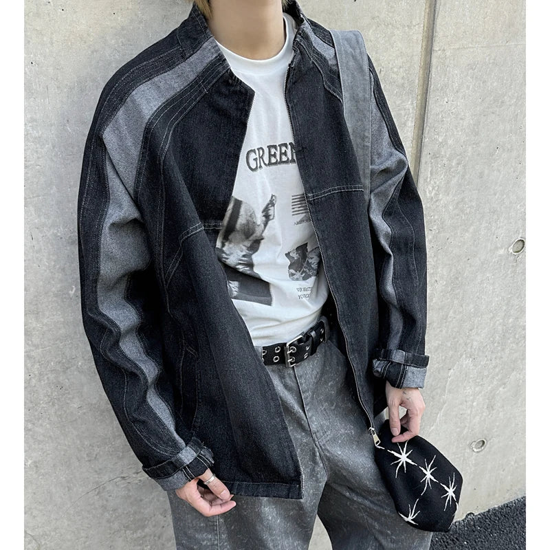 Fashion Splice Denim Loose Jacket