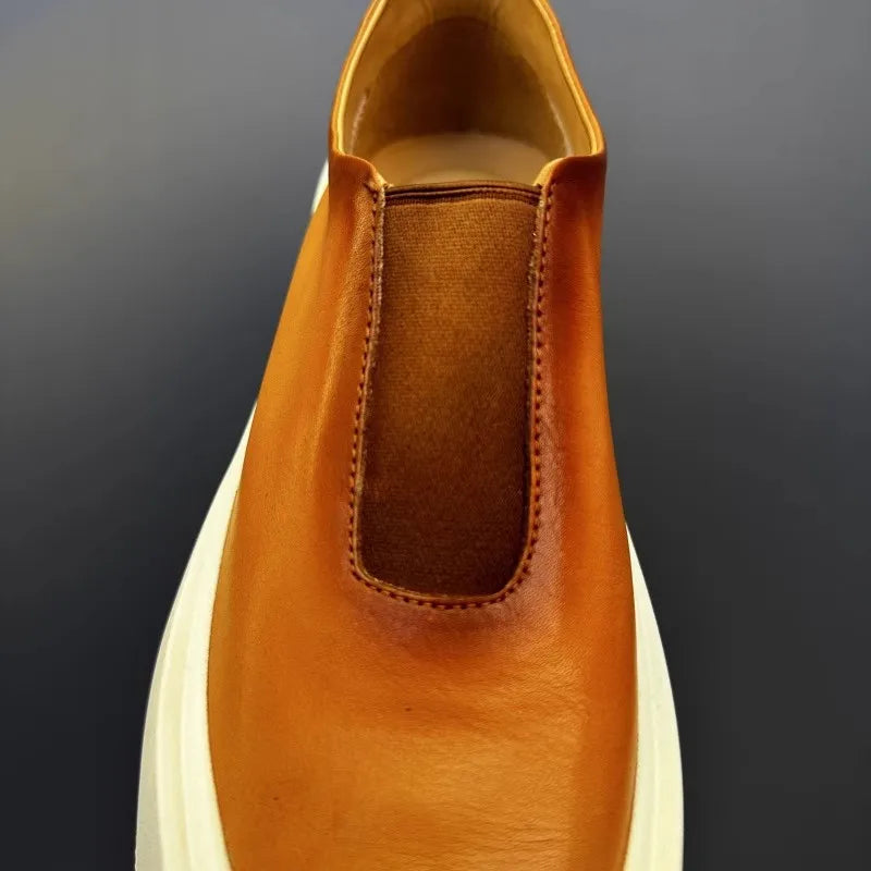 Cowhide Genuine Leather Platform Shoes