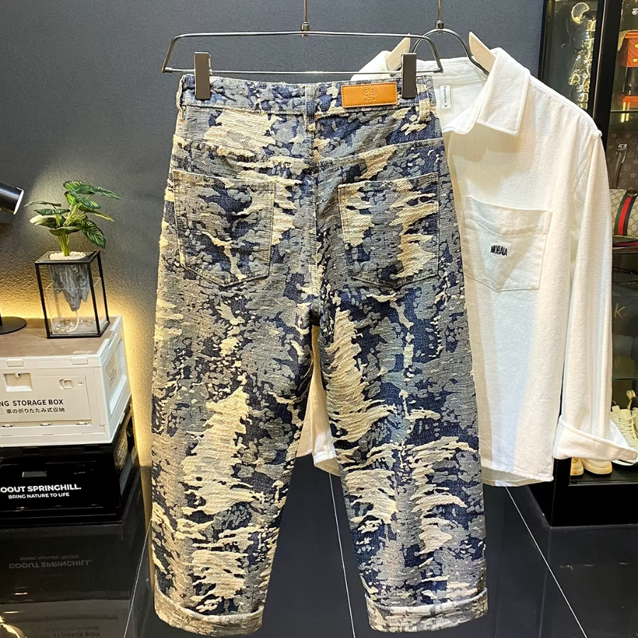 Streetwear Retro Straight Fit Men's Jeans