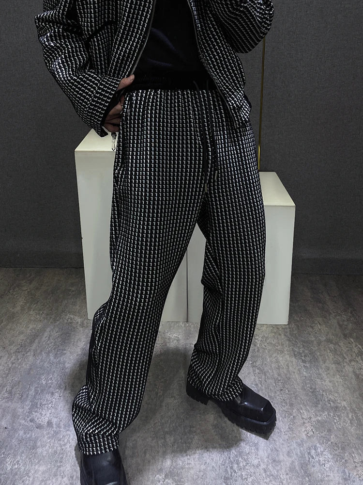 Lattice Pattern Jacket Pants Set