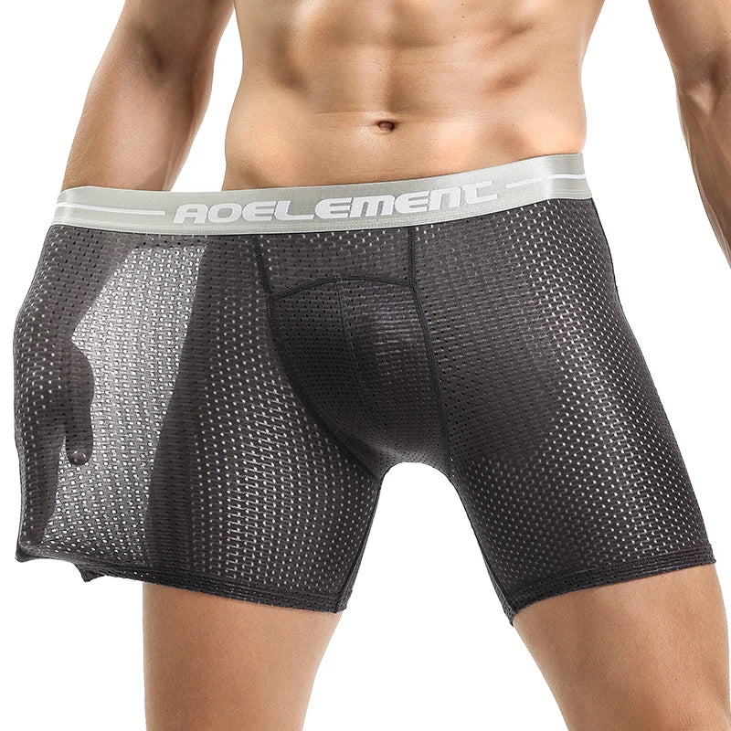 Ice Silk Long Sports Boxer