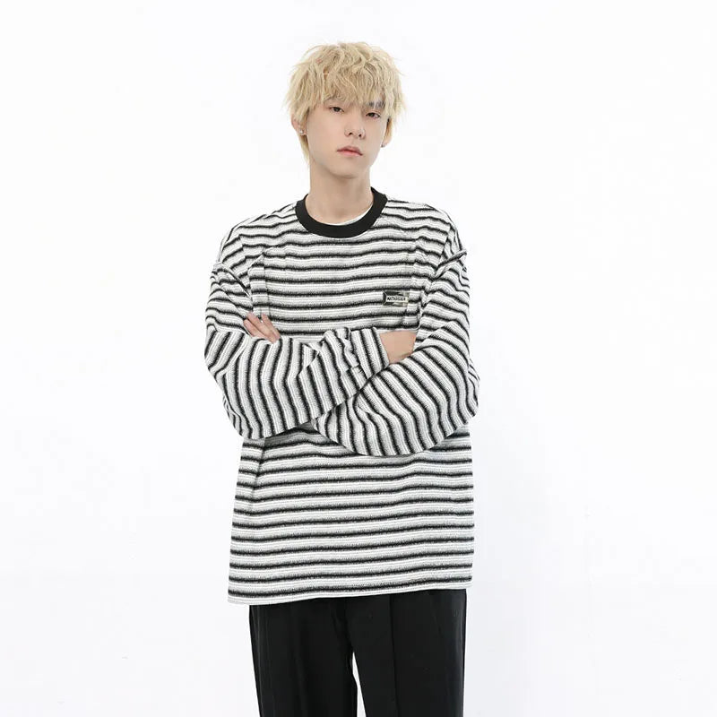 Stripe O-Neck Long Sleeved T-Shirt