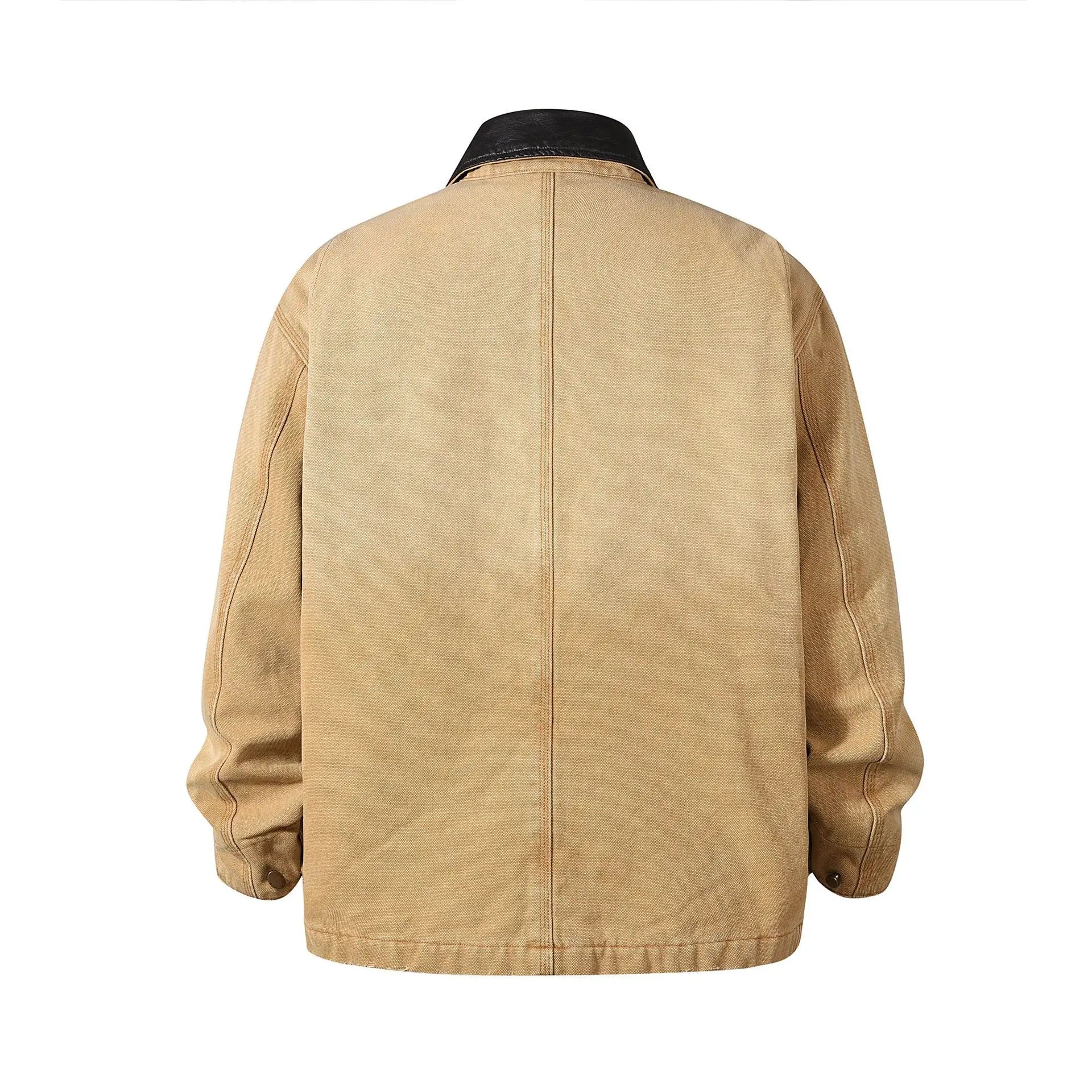 Solid Multi-Pockets Cotton Jacket