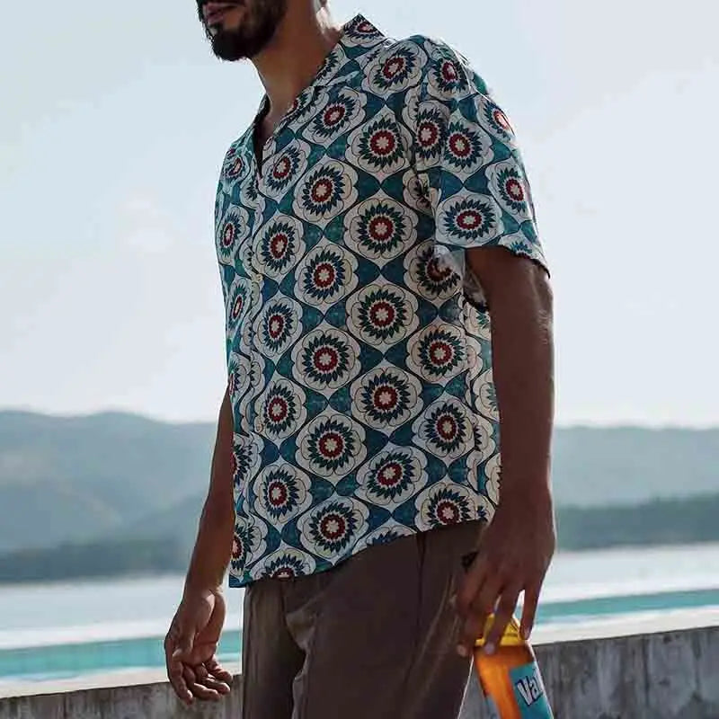 Geometric Printed Cotton Polyester Shirt