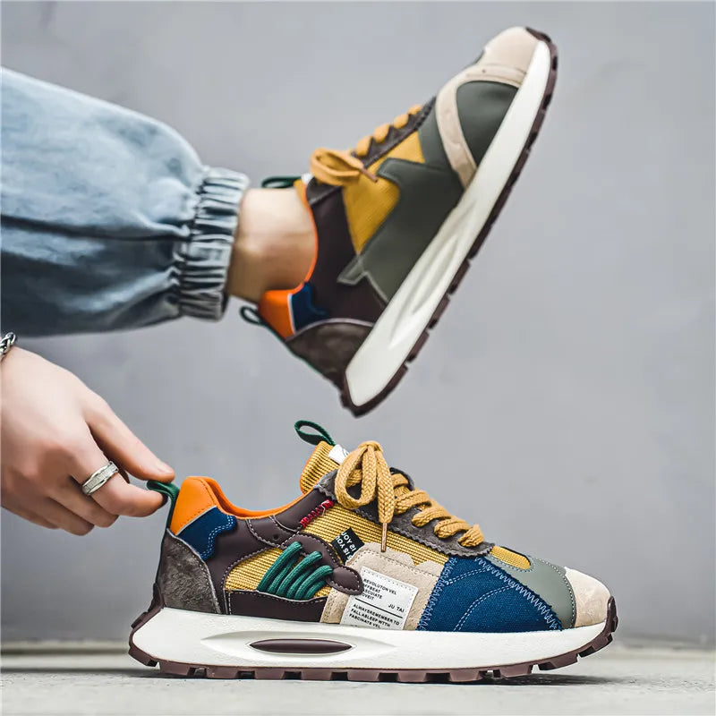 Streetwear Patchwork Design Air Mesh Sneakers