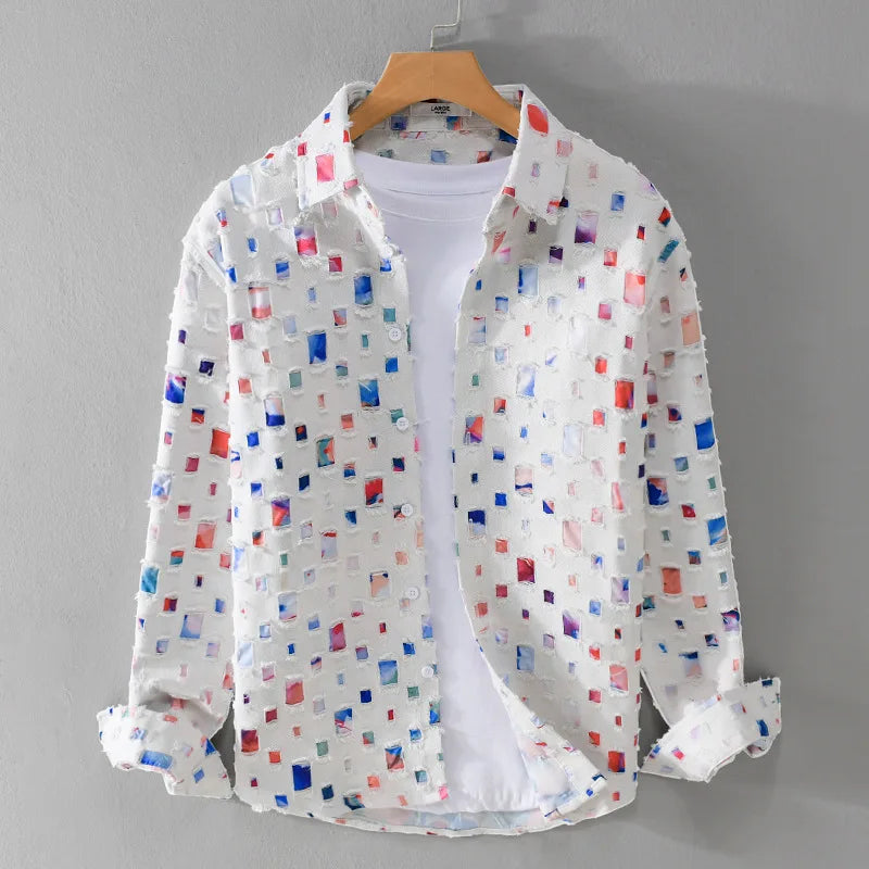 Street Fashion Printed Patchwork Shirt