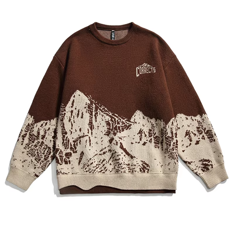 Ice Mountain Printed Contrast Sweater