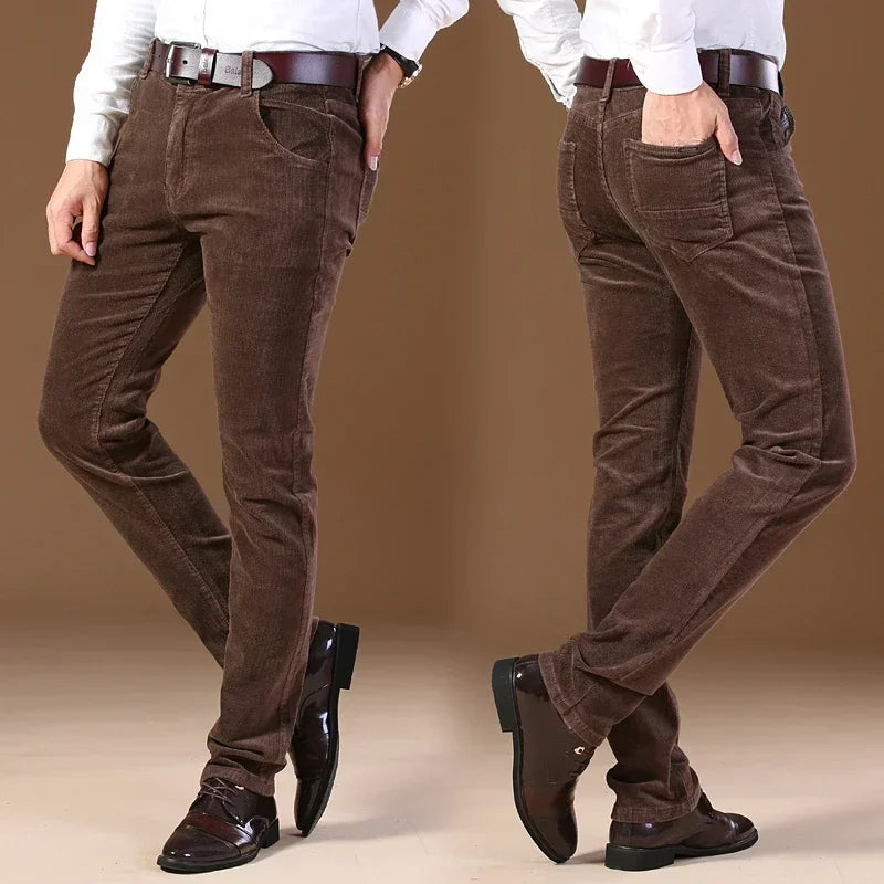 Solid Corduroy Casual Fit Trousers