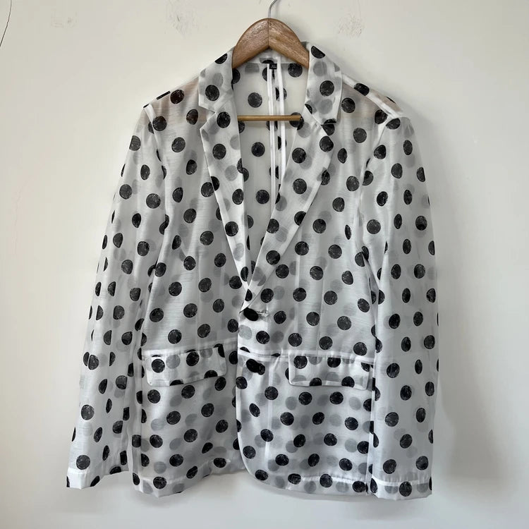 Polkadot Mesh Breathable Printed Blazer