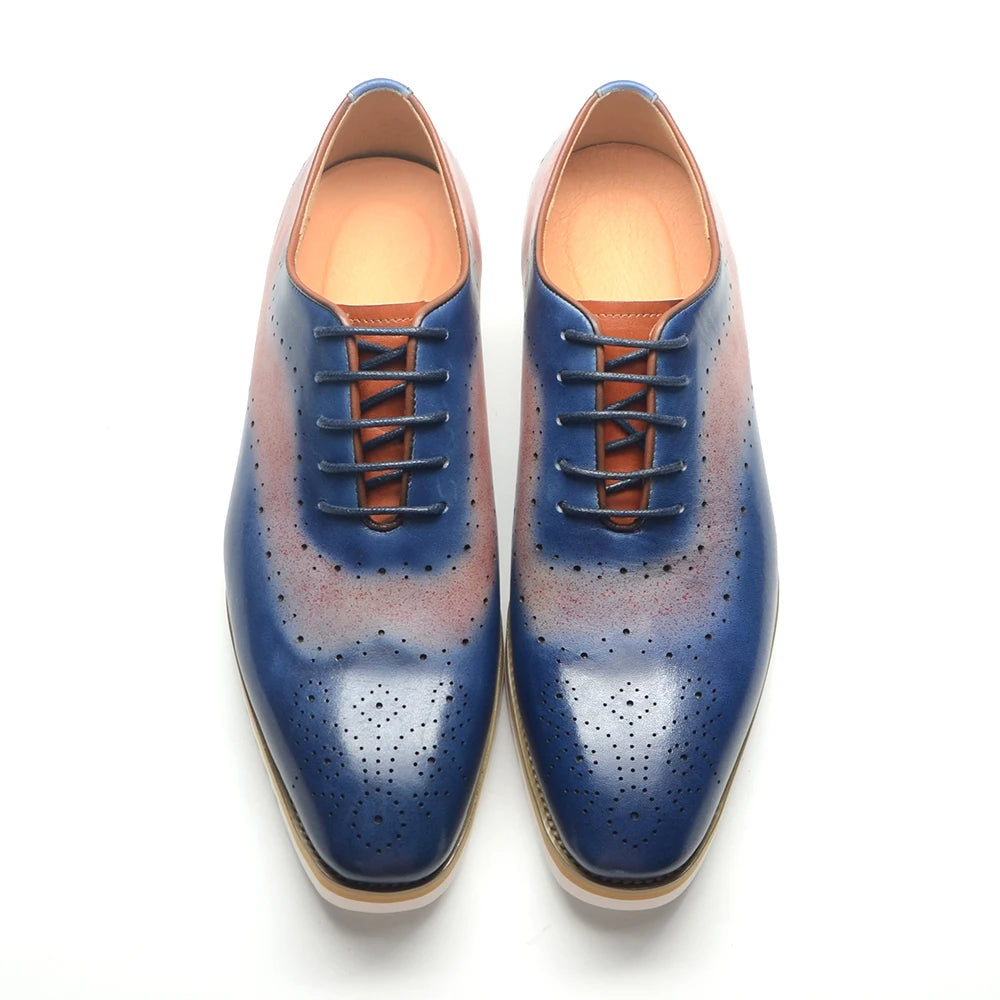 Duotone Color Block Oxford Shoes