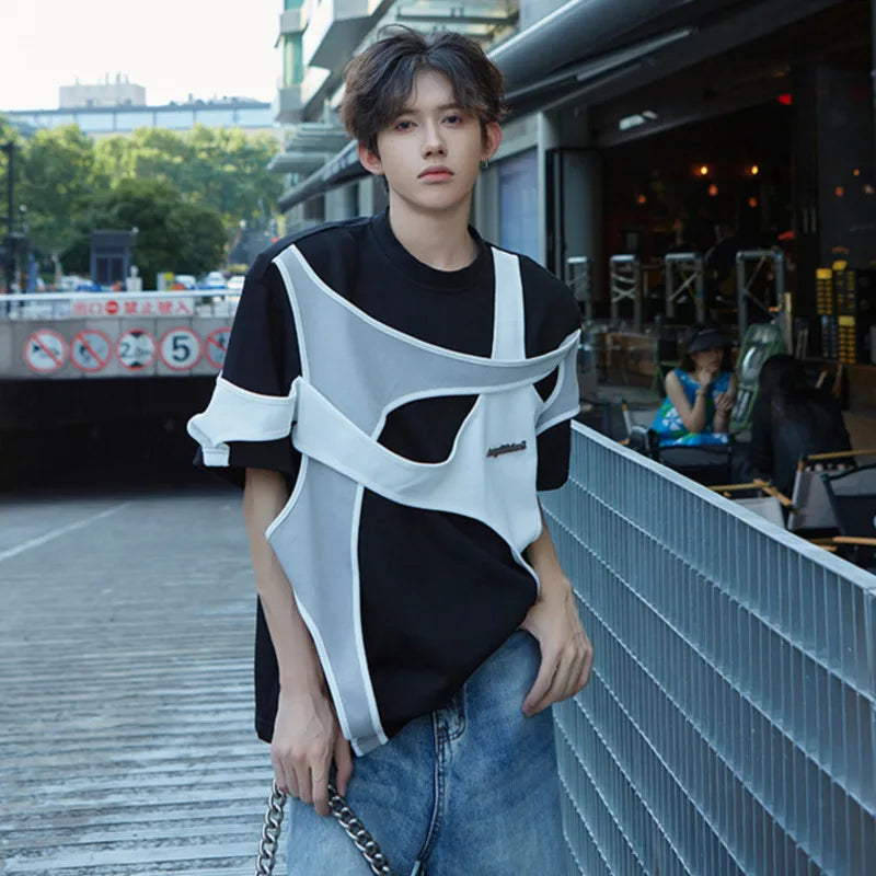 Street Style Contrast Patchwork T-Shirt