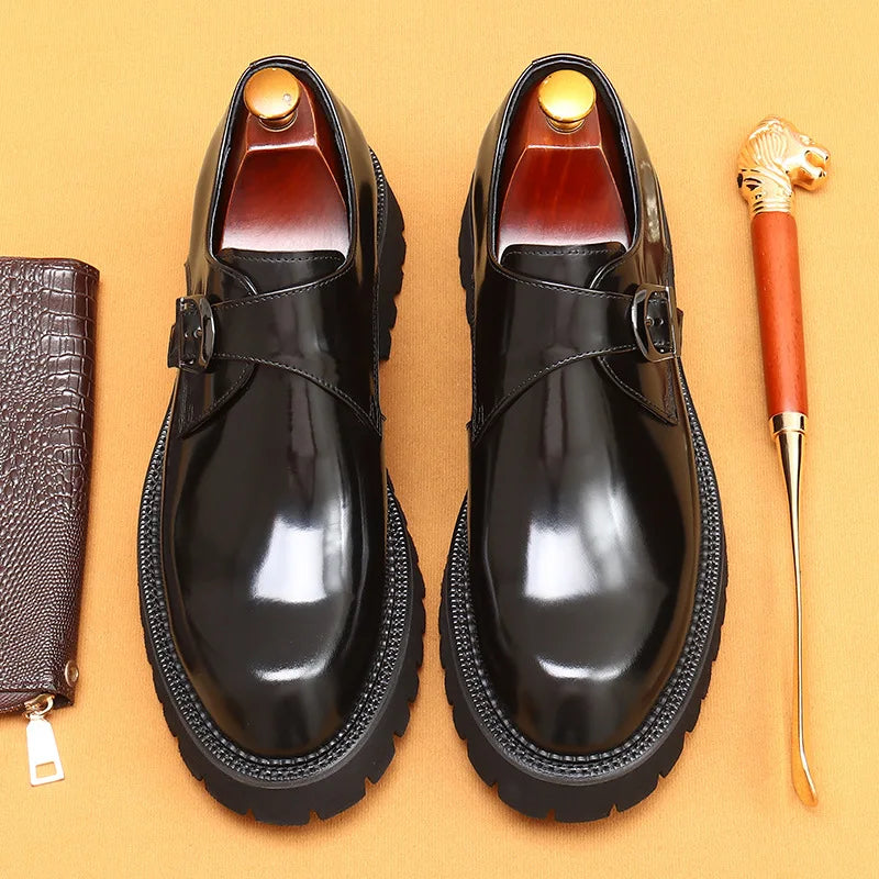 Elegant Solid Genuine Leather Dress Shoes