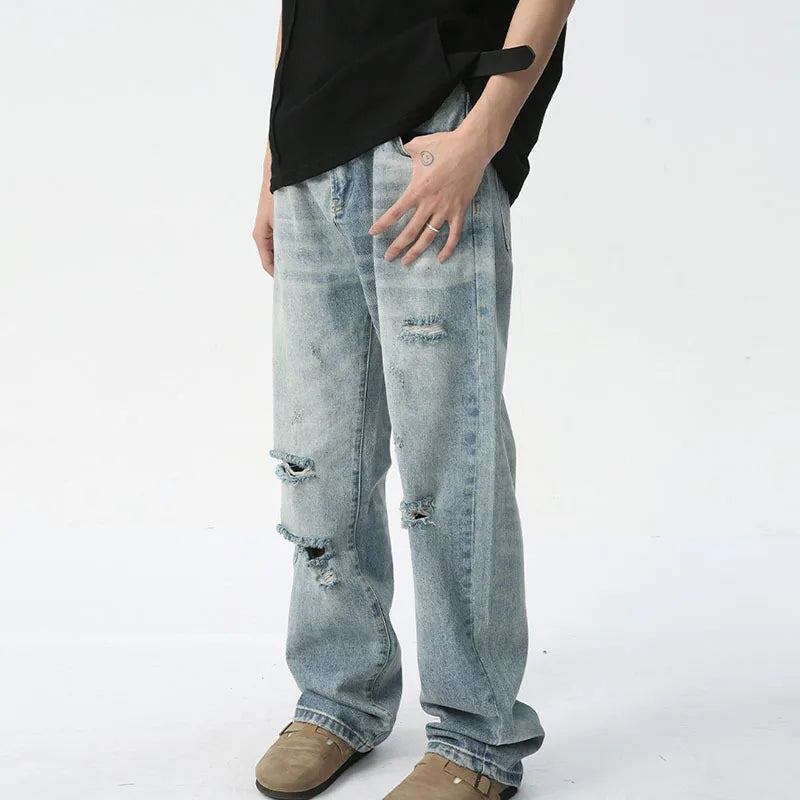 Casual Ripped Decor Loose Jeans