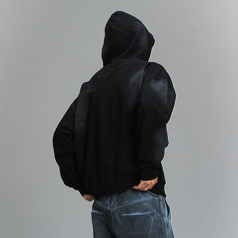 Vintage Spray Painted Cotton Polyester Hoodie