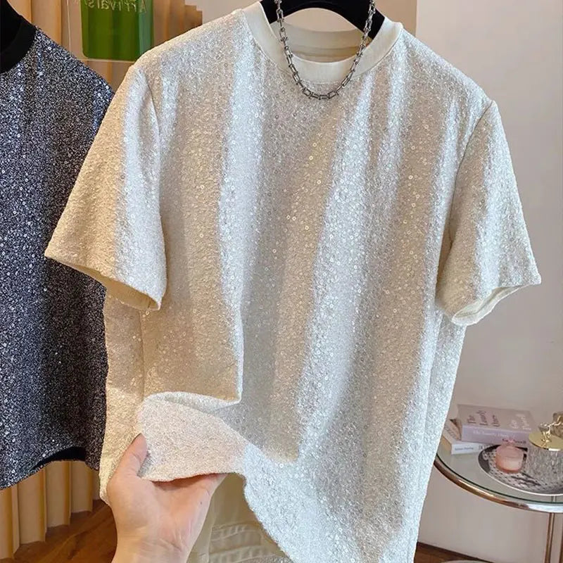 Casual Full Sequin Loose T-Shirt