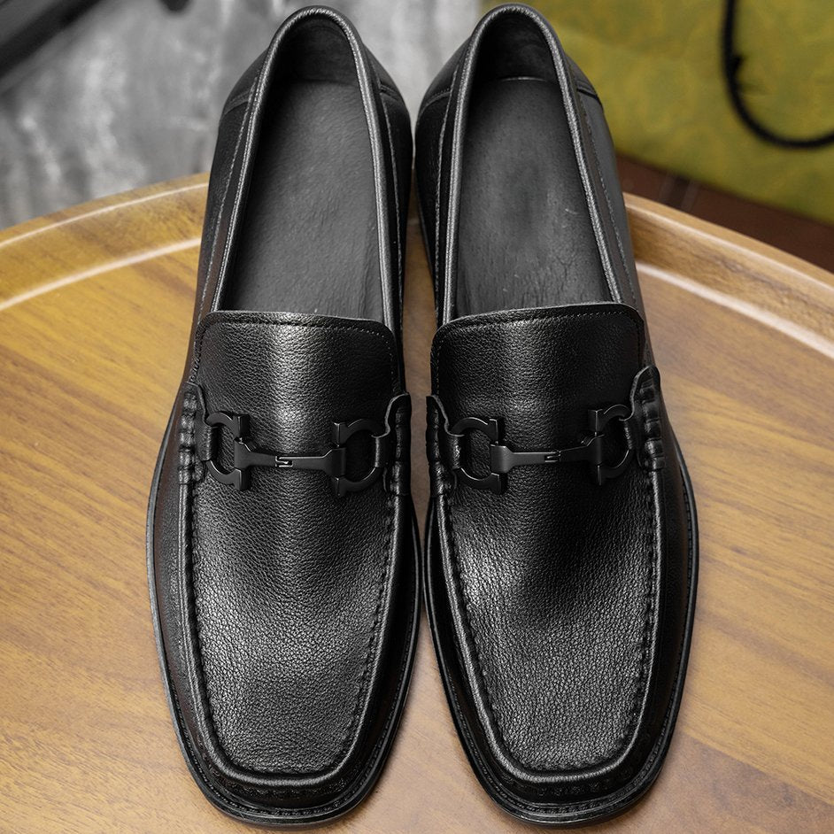 Classic Black Horsebit Dress Loafers