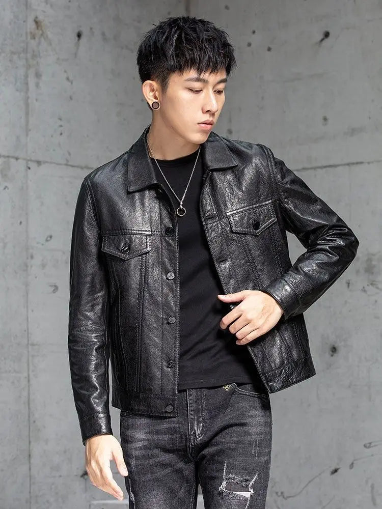 Geometric Embossed Pattern Black Jacket