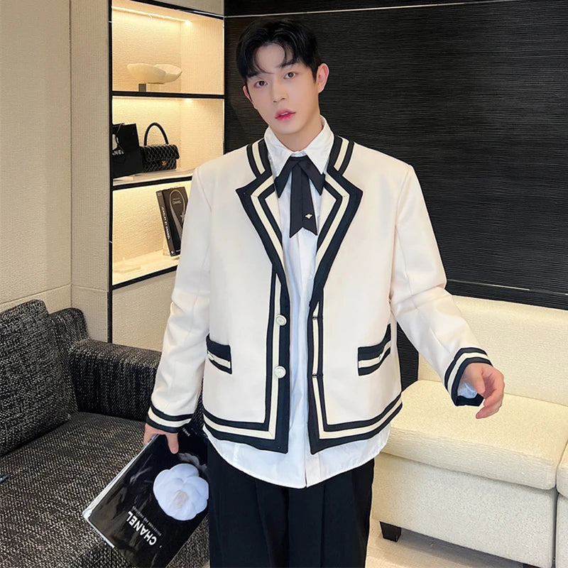 Korean College Style Striped Blazer