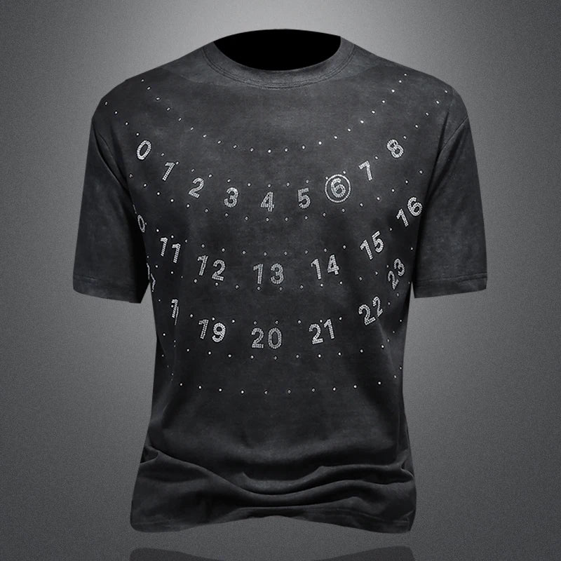 Numerical Printed O-Neck T-Shirt