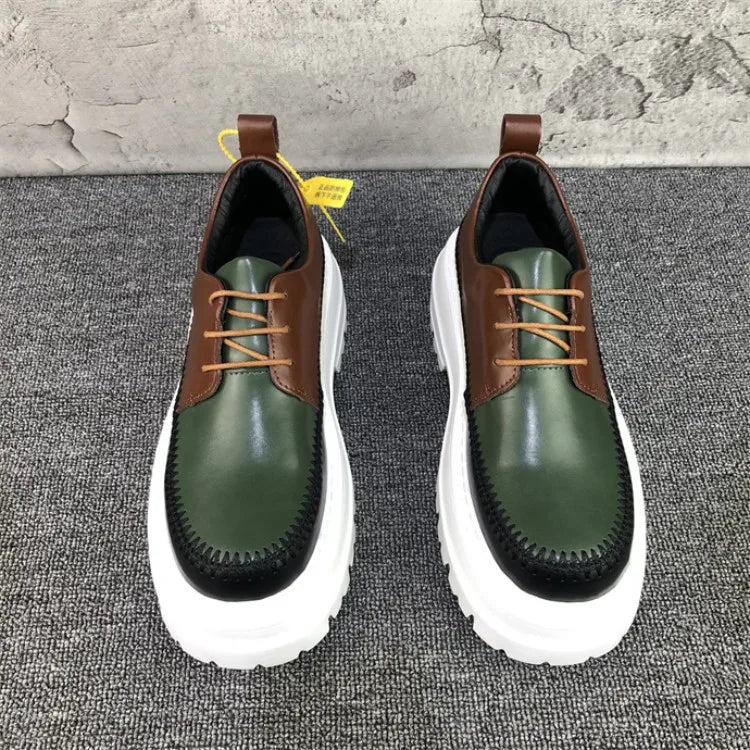 Mixed Colors Split Leather Men's Shoes