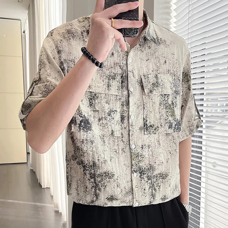 Two Pockets Print Pattern Shirt