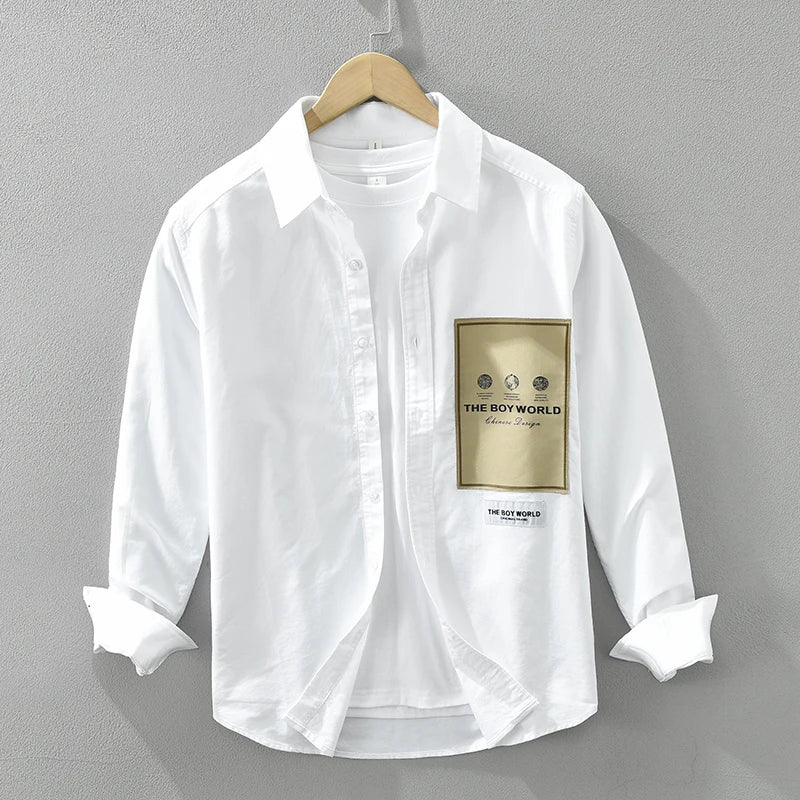 Fashion Solid Pocket Loose Shirt