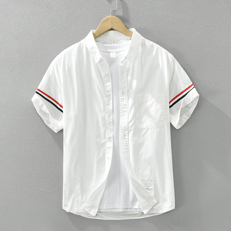 Lines On Sleeve Single Breasted Shirt