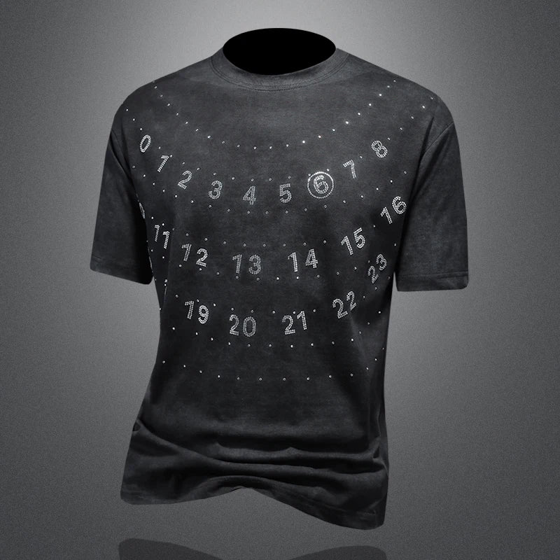 Numerical Printed O-Neck T-Shirt