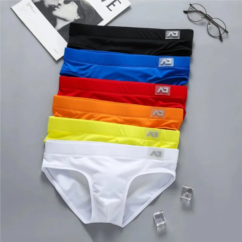 Solid Low Waist Cotton Polyester Briefs