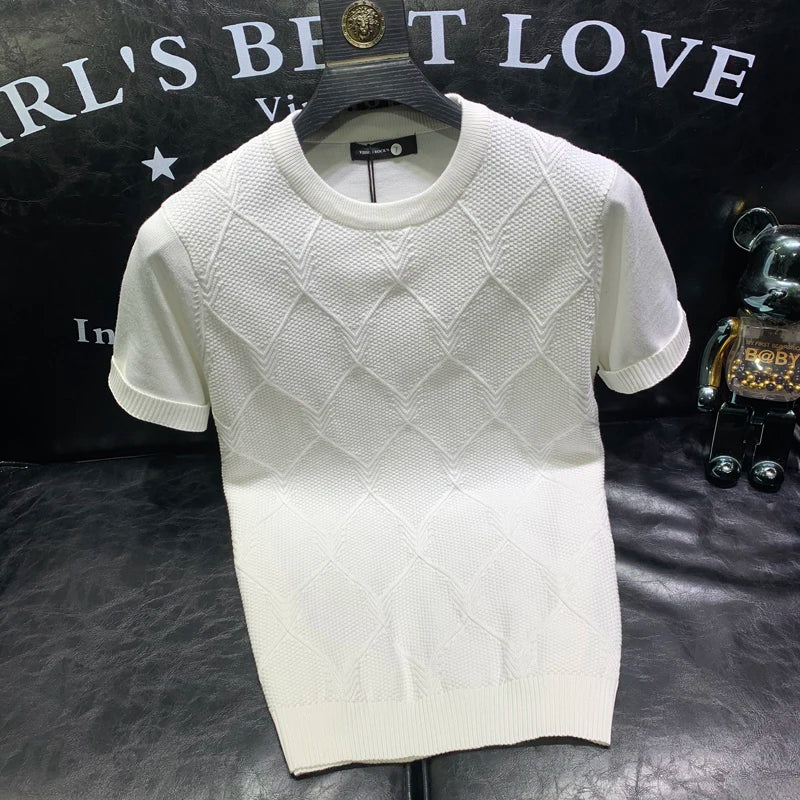 Slim Fit Knitted O-Neck T-Shirt