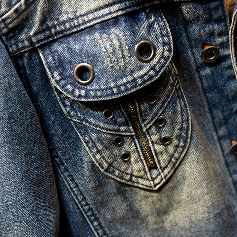 Retro Stitched Hollow Decoration Jacket