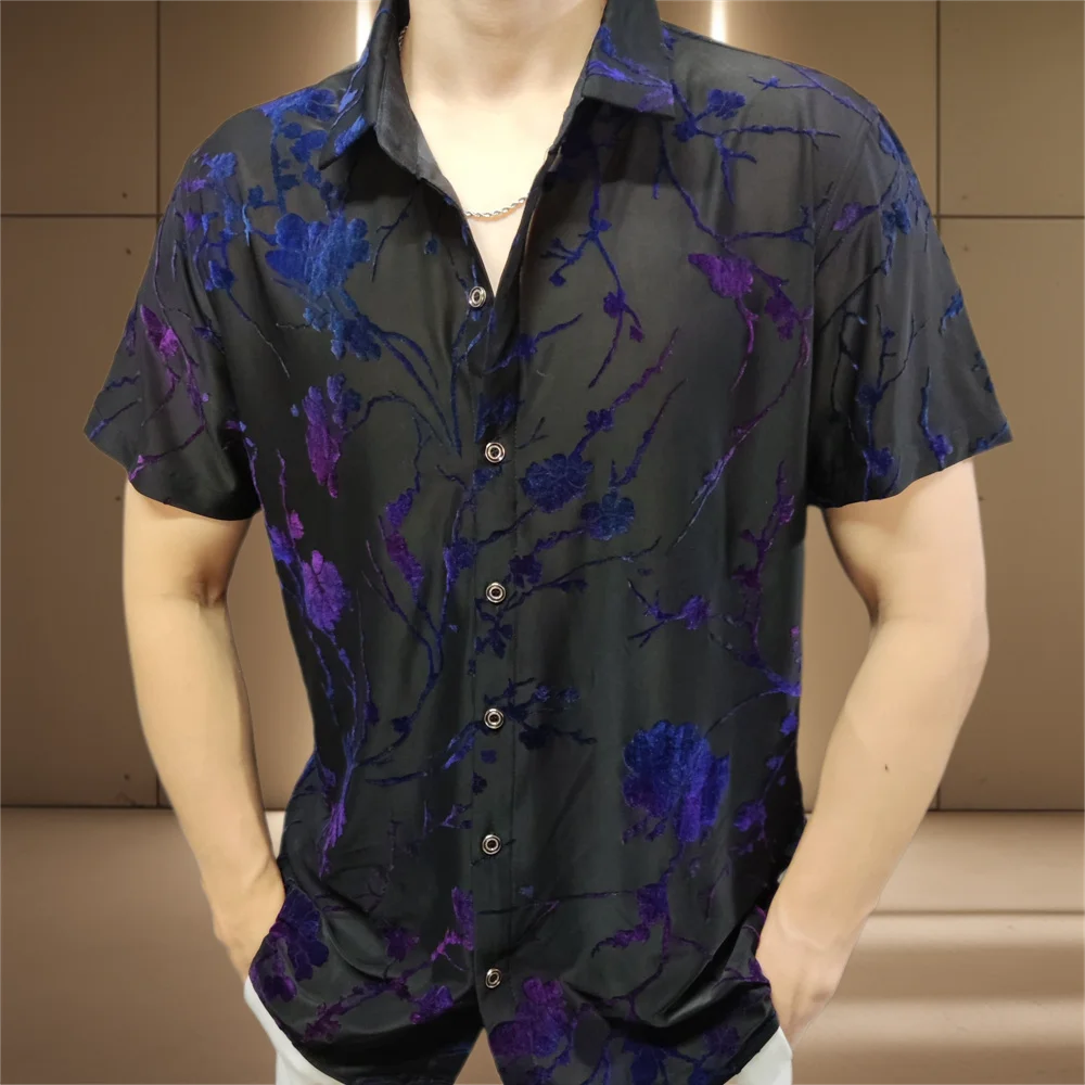 Flower Velvet See-Through Shirt