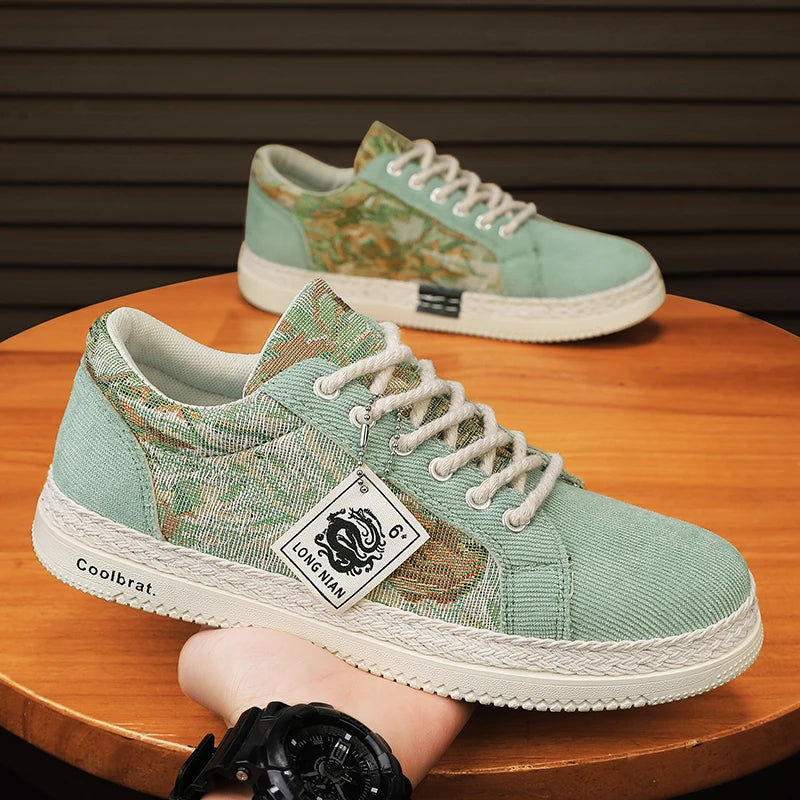 Artistic Print Canvas Low-Top Sneakers