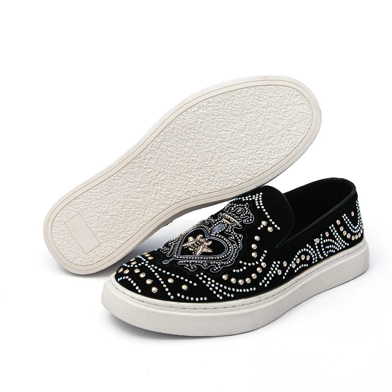 Spikes Flat Rivets Leather Loafers