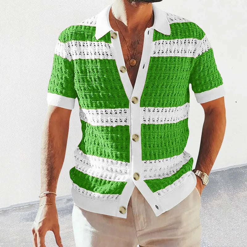 Casual Short Sleeve Knitted Shirt