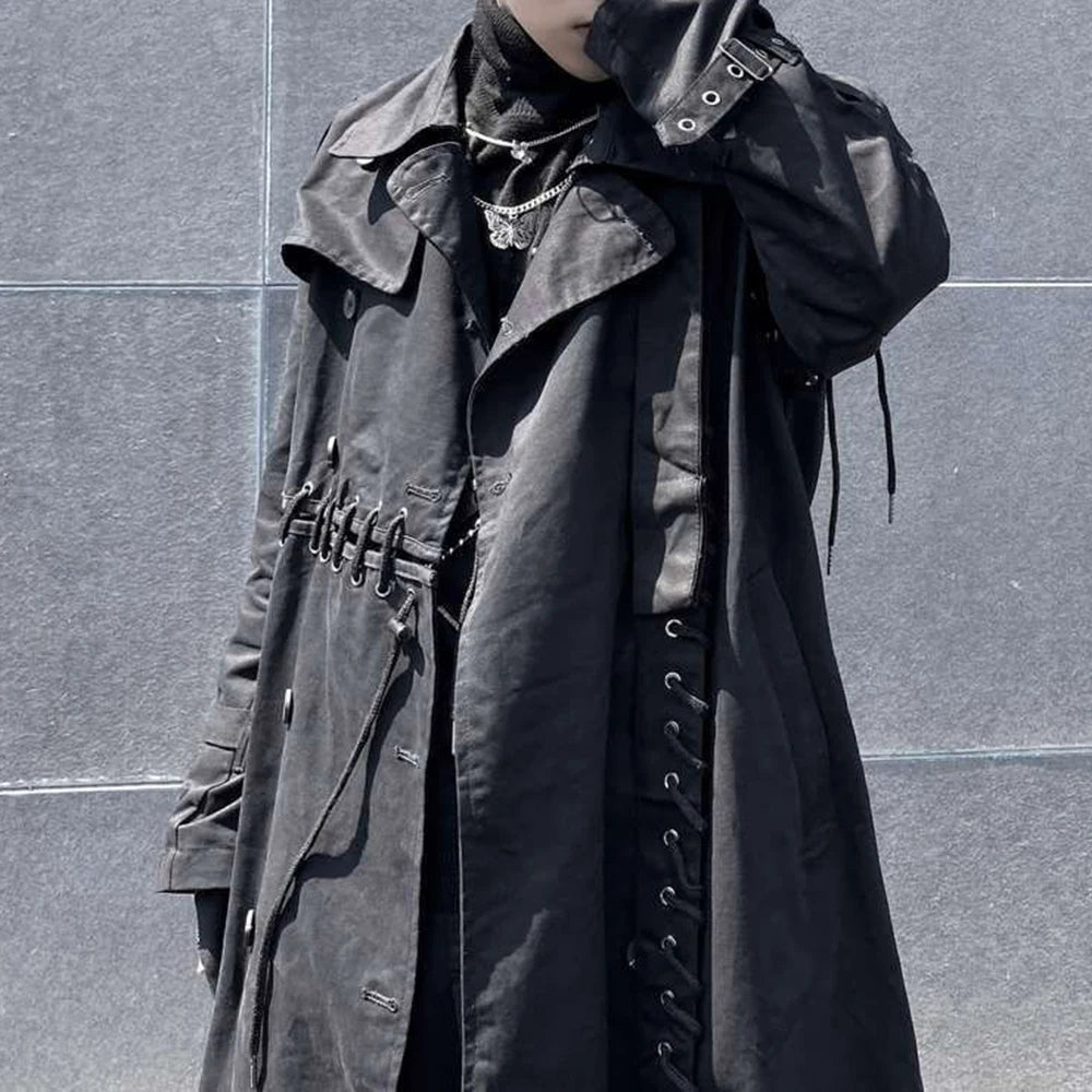 Harajuku Rope Splicing Mid-Length Jacket