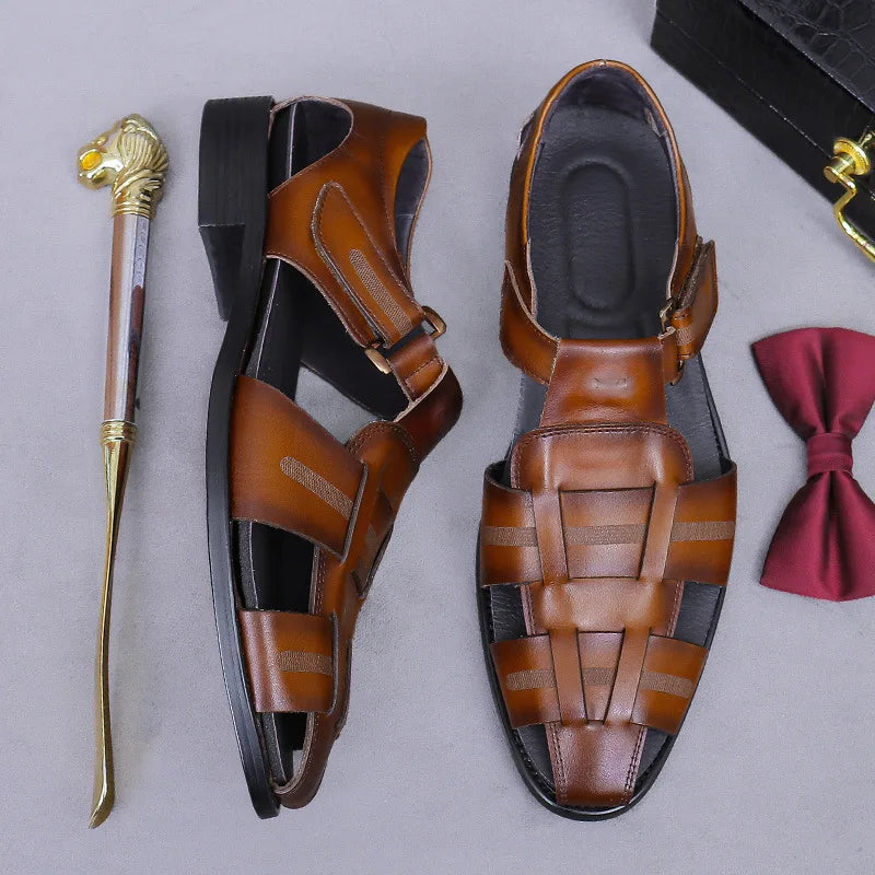 Classic Woven Leather Fisherman Sandals