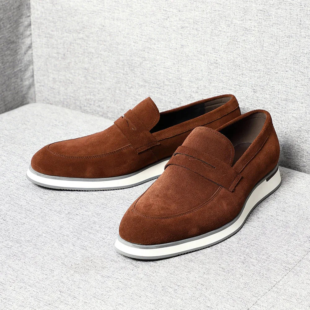 Solid Cow Suede Classic Loafers