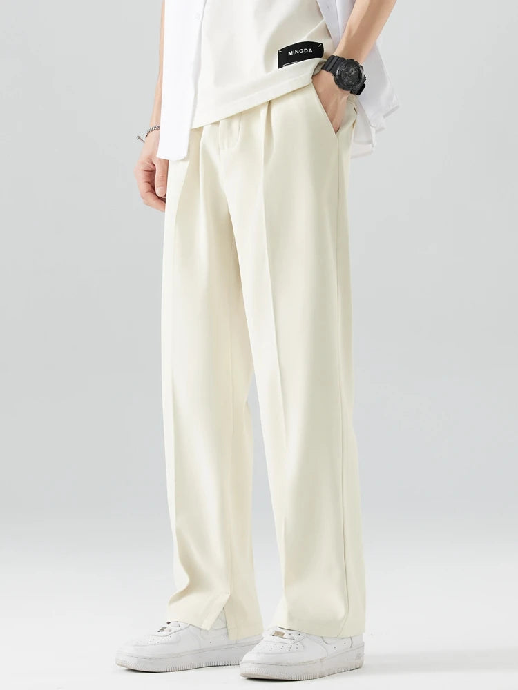 Casual Polyester Straight Loose Drape Trousers