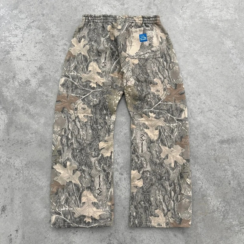 Y2K Leaves Pattern Baggy Casual Pants