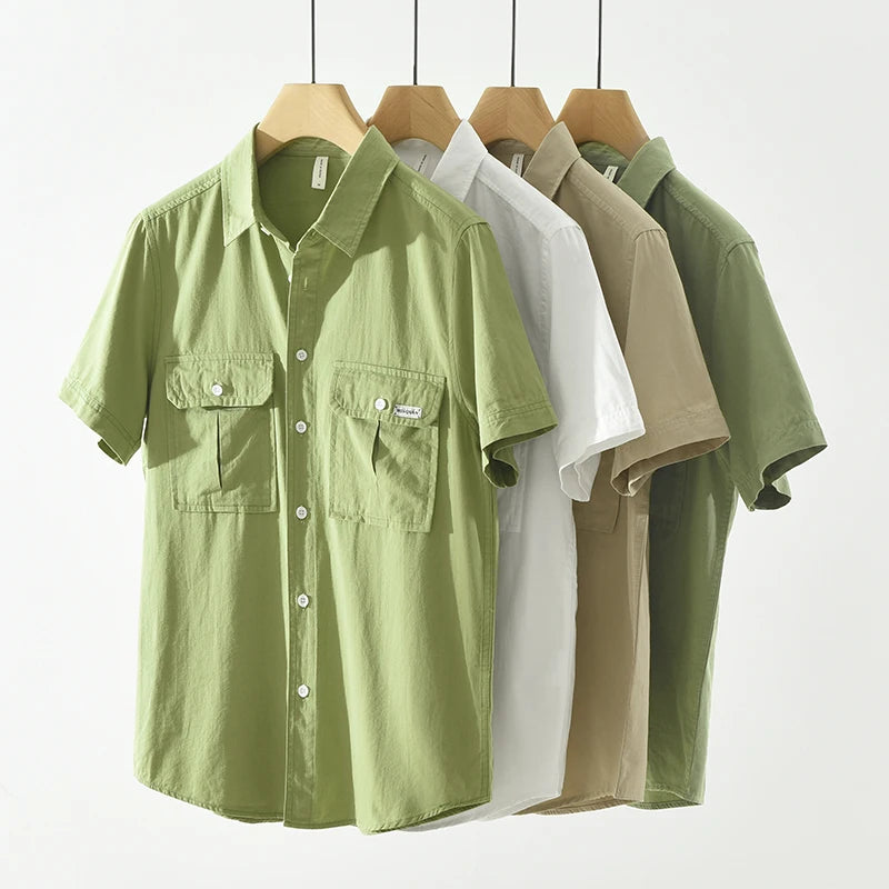 Casual Double Pockets Cotton Shirt